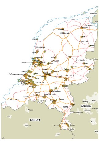 Road Map of Netherlands | Map of Netherlands Political Regional Province