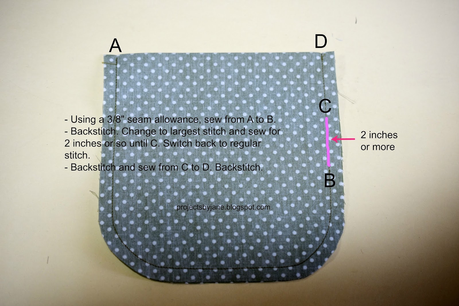 Tutorial How to sew a lined patch pocket Projects by Jane