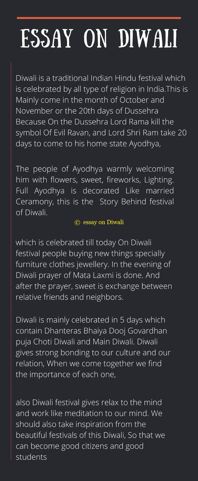 diwali essay very short