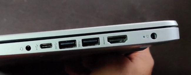 Ports on the right side of this laptop.