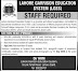Latest Lahore Garrison Education System Jobs 