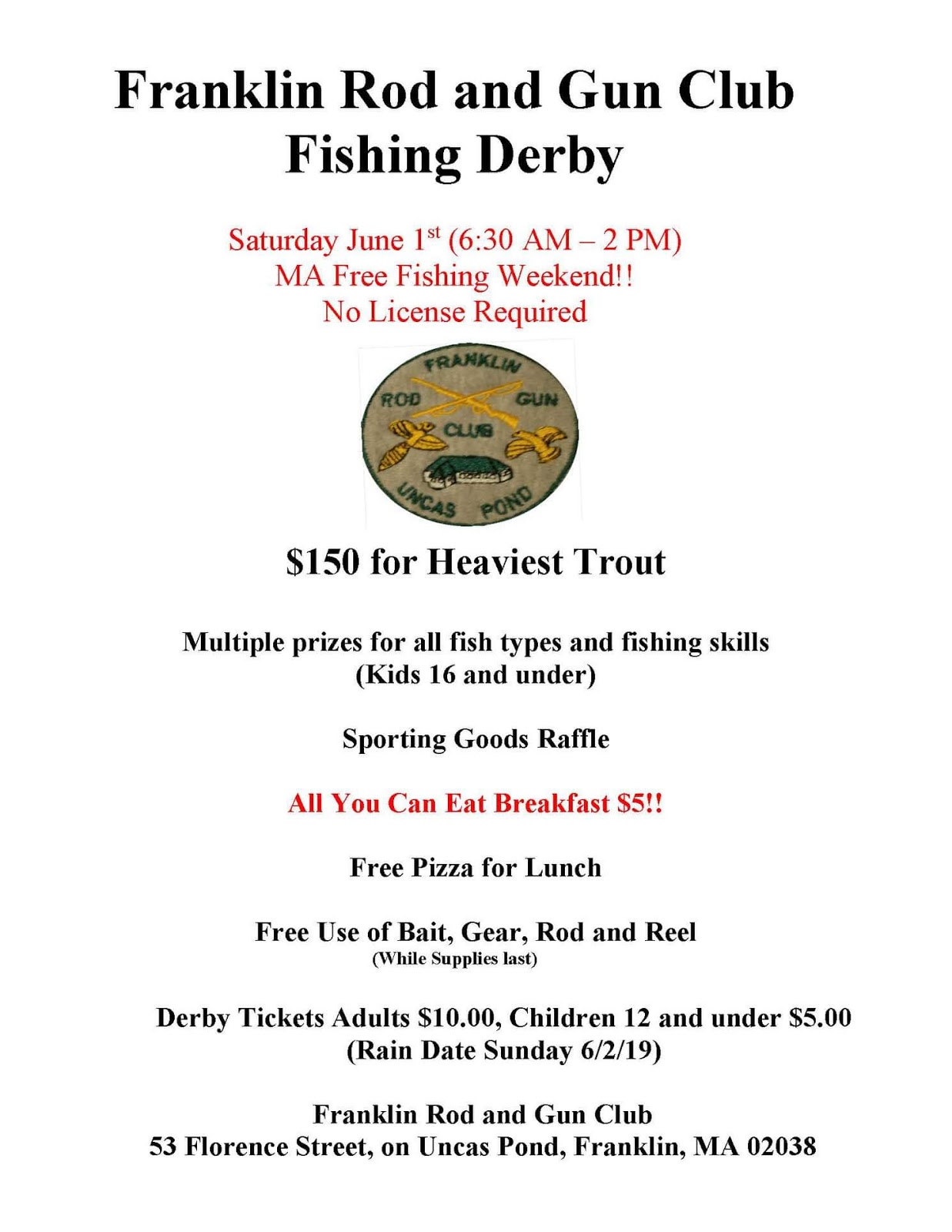 Franklin Matters Trout Fishing Derby June 1
