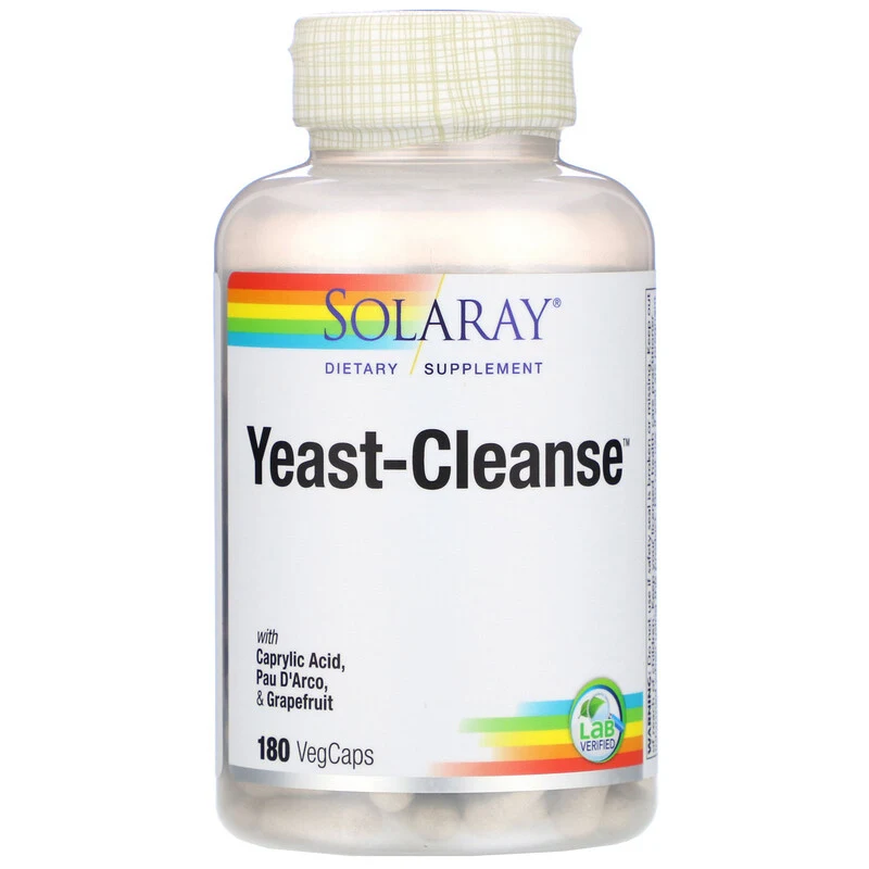 Solaray, Yeast-Cleanse, 180 растительных капсул