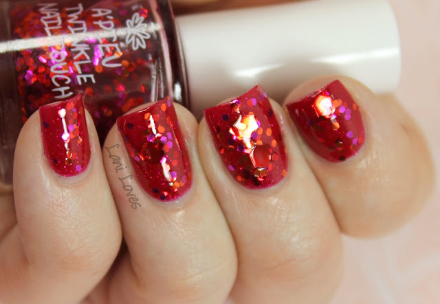 A'Pieu Twinkle Nail Touch RD01 nail polish swatch