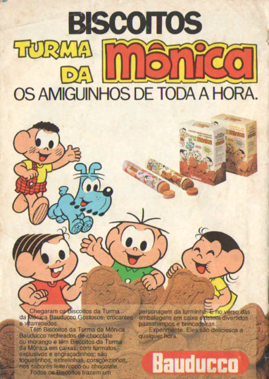 Propaganda dos Biscoitos Bauducco da Turma da Mônica - Anos 90