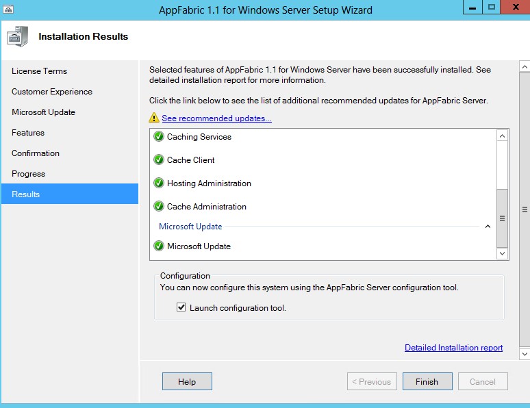 Information Technology AppFabric installation failed because installer