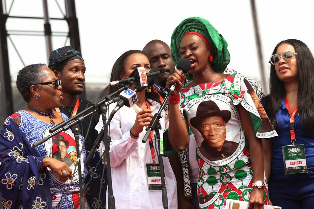 nigerian celebrities voting jonathan