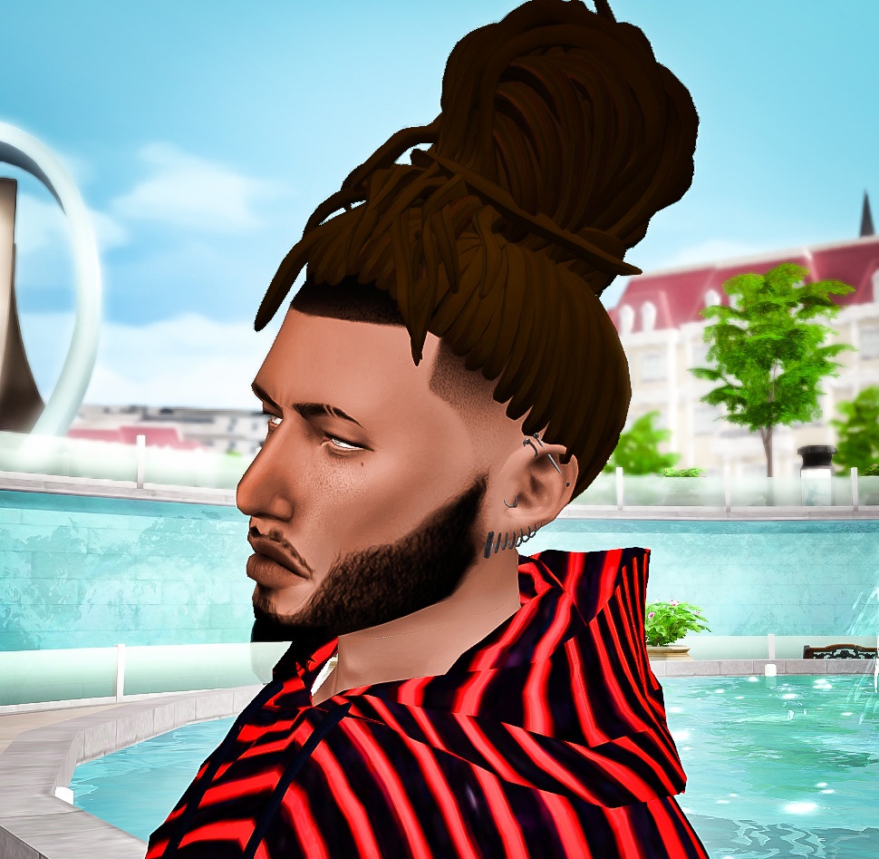 My Sims 4 Blog Ts3 Messy Top Bun Dreads Hair Conversion For Males