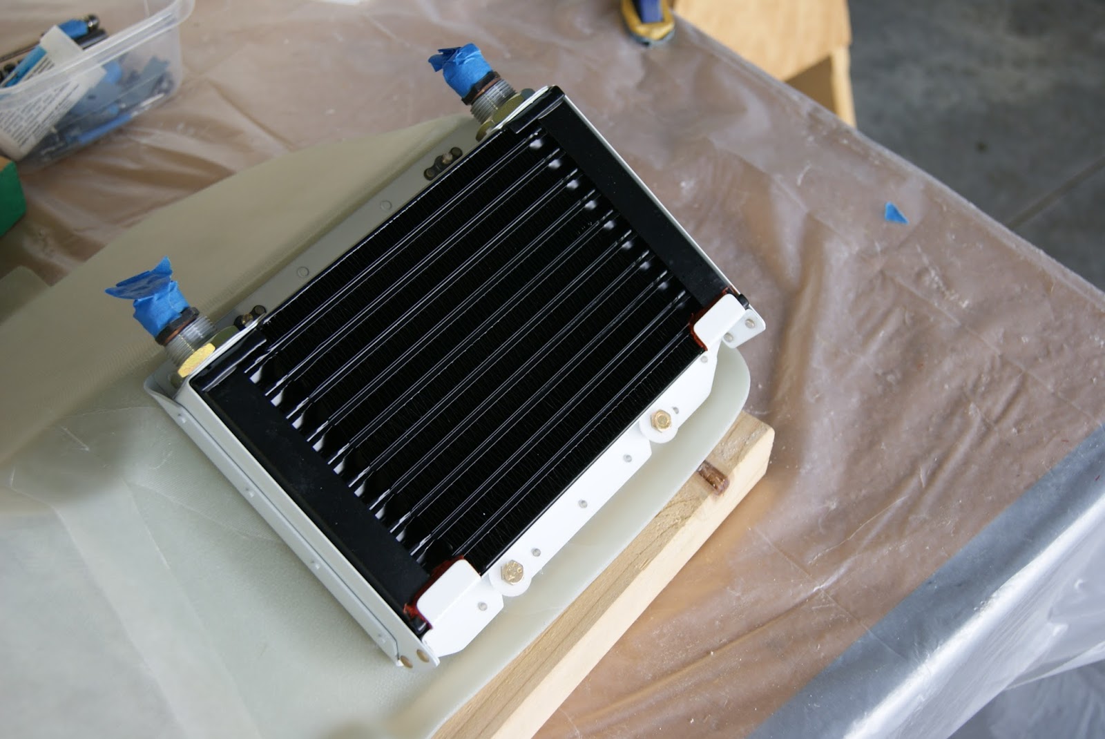 DOG Aviation John's RV12 Blog Oil Cooler Mounting Completed Air