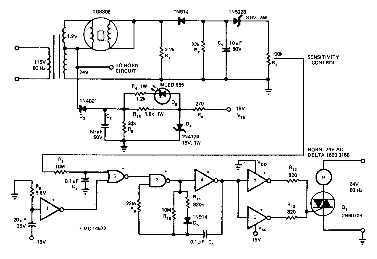 Simple Gas Smoke Detector Circuit Diagram | Schematics World