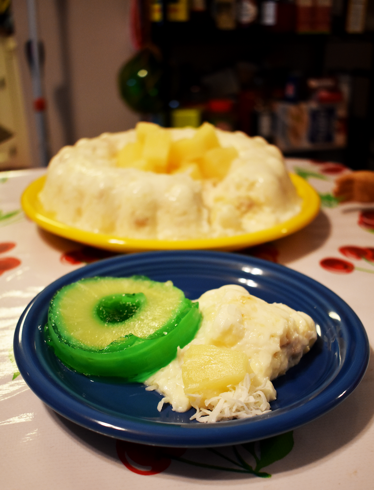 A Peek into the Pantry Maryellen's Pineapple Jello Rings & Piña Colada Molded Salad