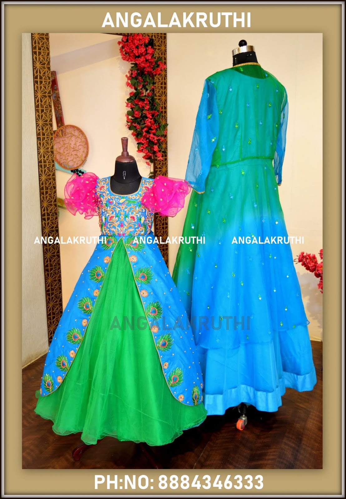 frock designs for mom and daughter