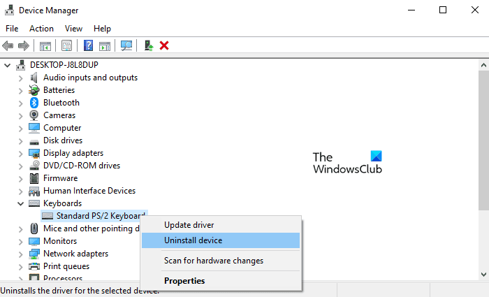 Désactiver le clavier de l'ordinateur portable sous Windows 10