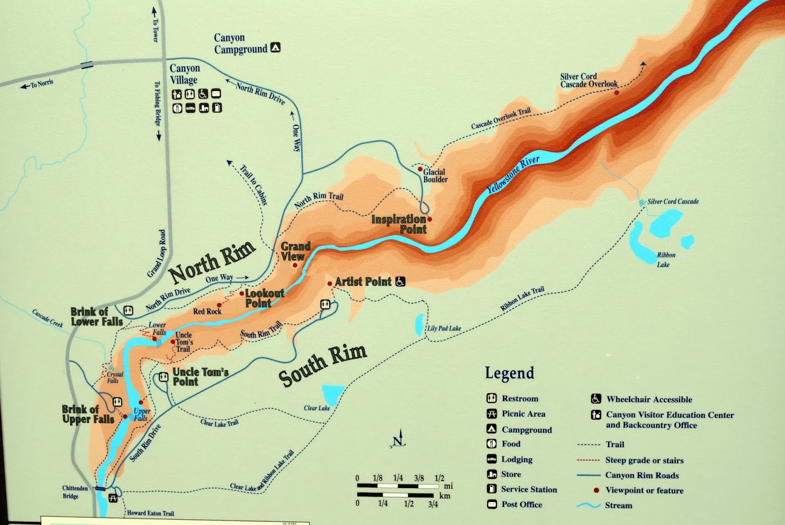 Grand Canyon Of Yellowstone Map Focusing On Travel : Yellowstone: A Ton Of Fun At The Canyon