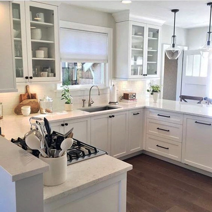 6 Beautiful White Kitchen With White Countertops Image Dream