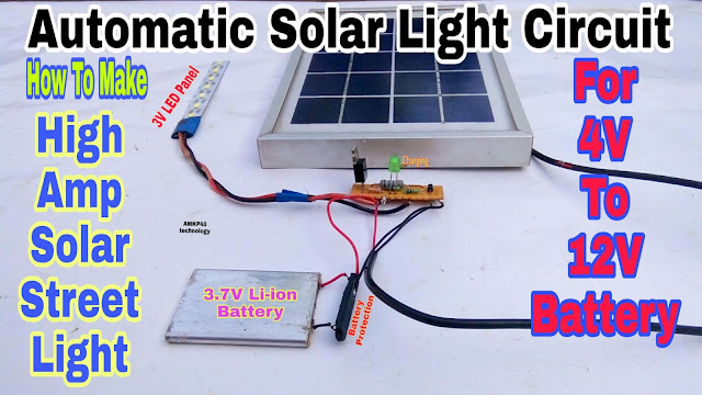 Simplest High Amp Automatic Solar Street Light Circuit Diagram