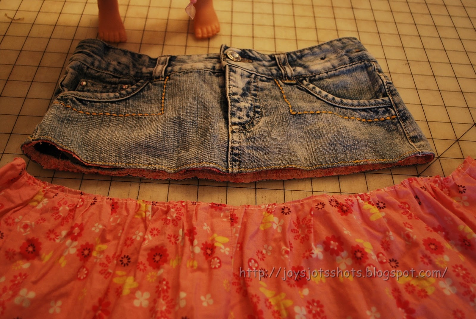 Joy's Jots, Shots & Whatnots Doll Pillow Case Dress from Skirt