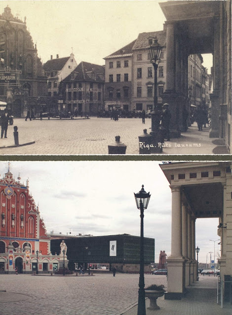 Городская ратуша в 1930-е годы и в наши дни
