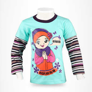 Kaos Anak Islami Biasakan Salam Shibakids - Puteri