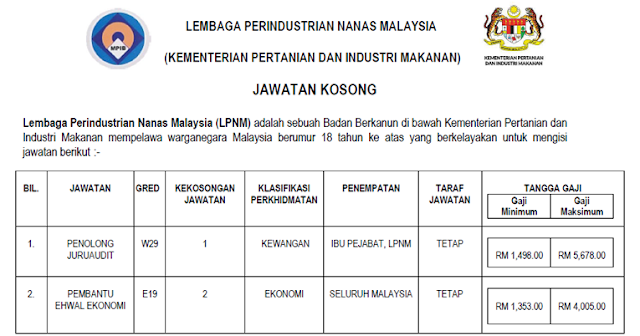 lembaga perindustrian nanas malaysia jawatan kosong