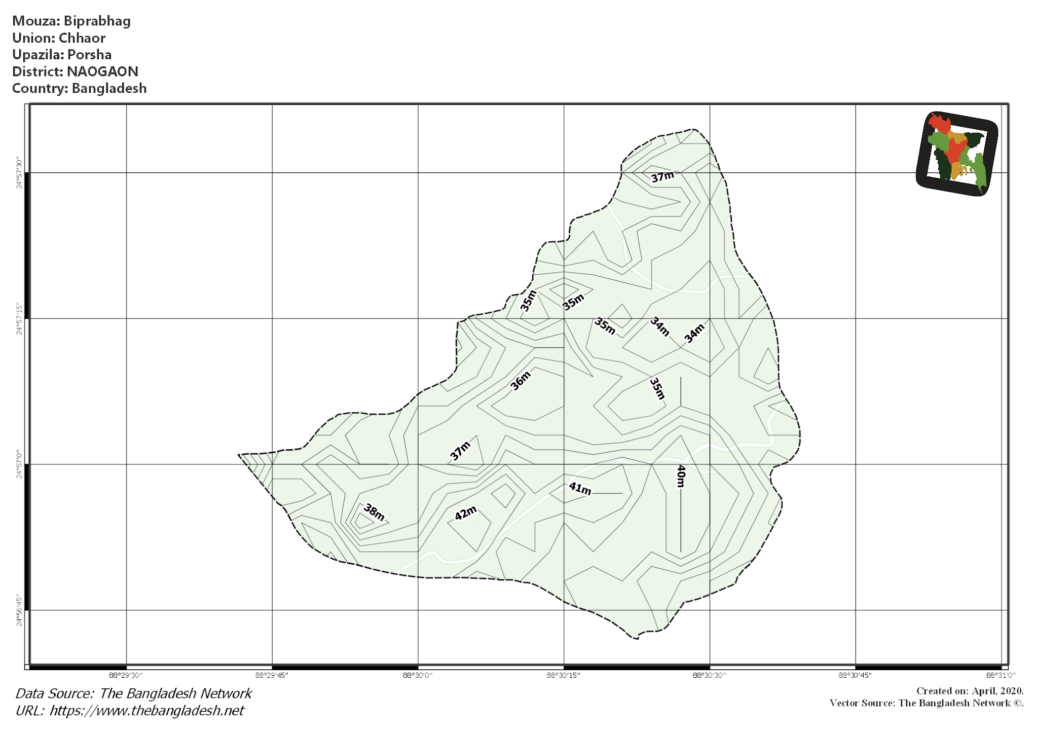 Map of Biprabhag Mouza of Porsha Upazila, NAOGAON Map of Biprabhag Mouza of Porsha Upazila, NAOGAON, Bangladesh.
