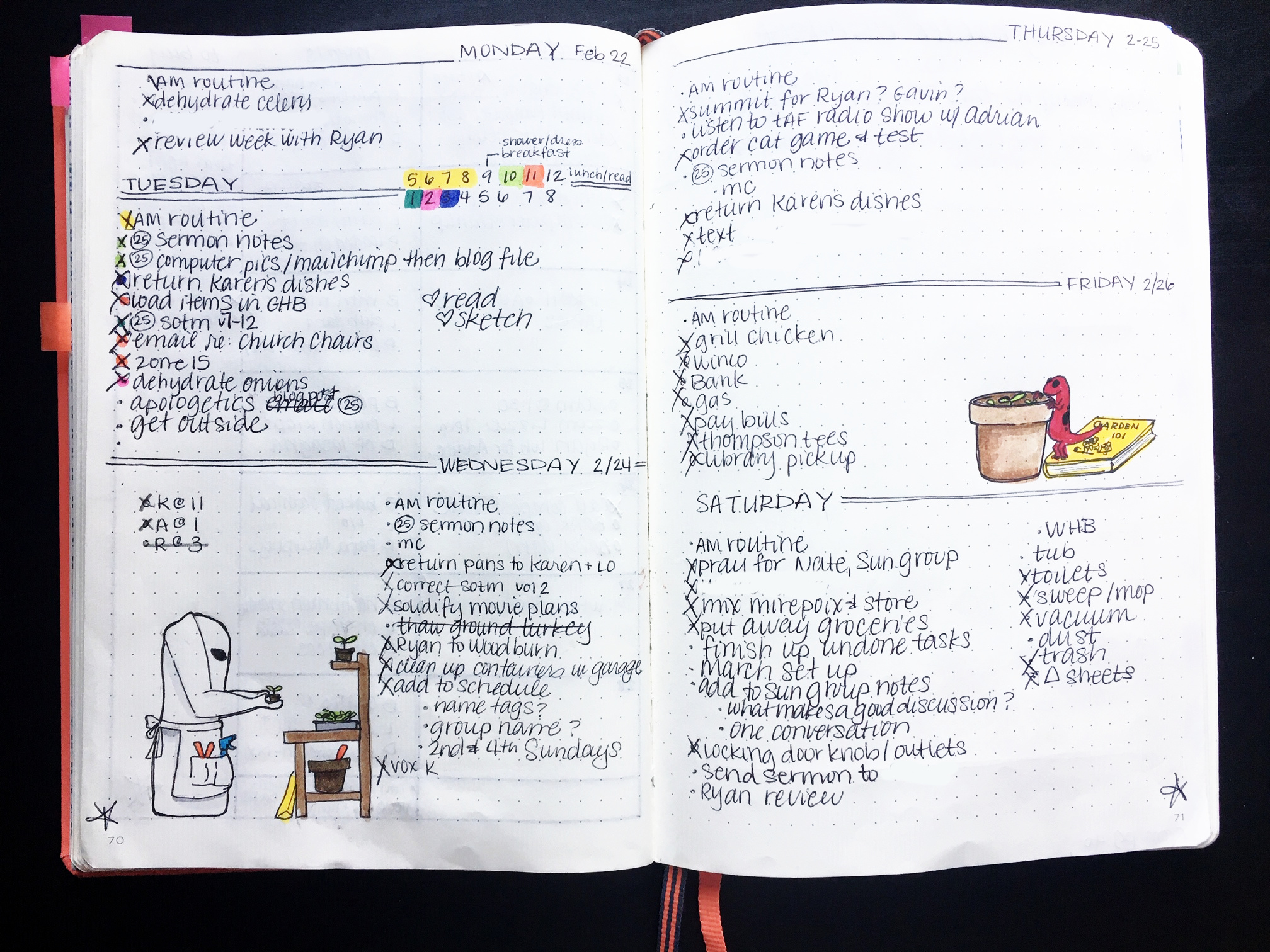 Stone Soup for Five: {bullet journal} weeks 7 & 8 + seed starting