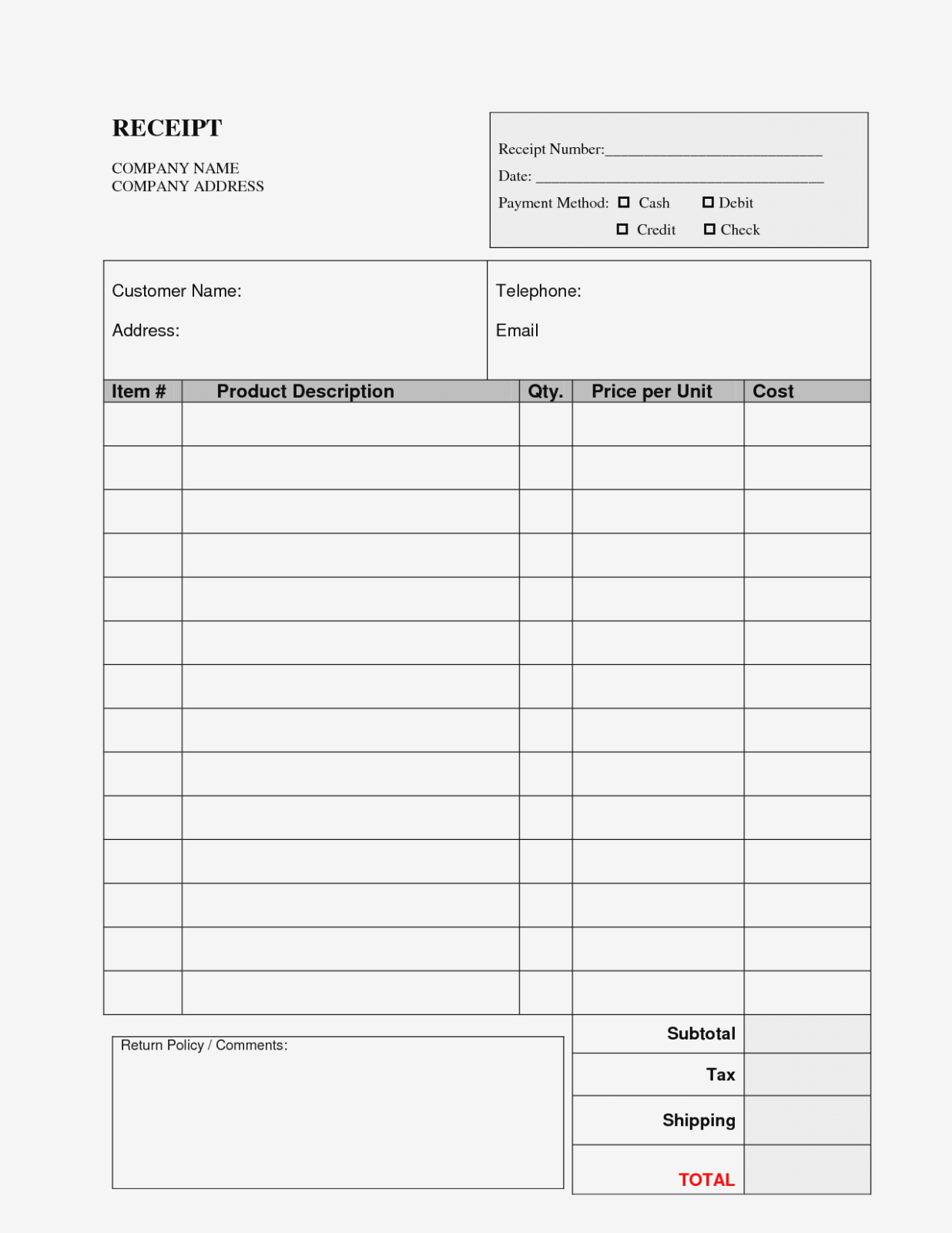 Printable Sales Receipts Free Invoice Template Printable Sales Receipts Free Invoice Template