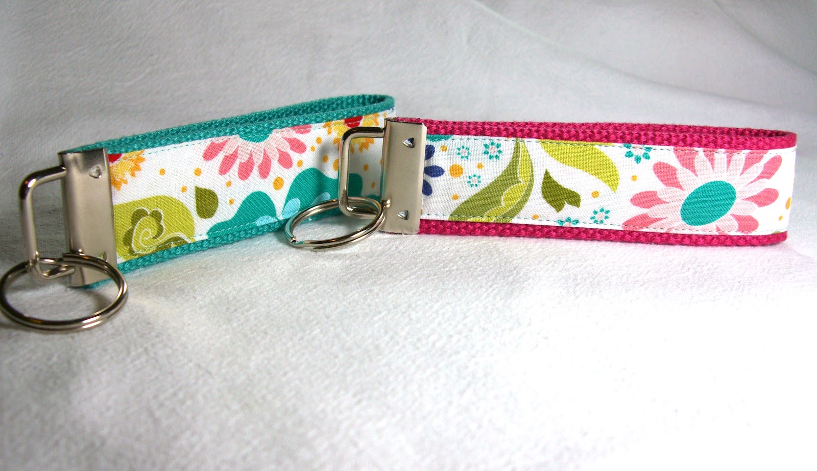The Blissful Stitcher: Embroidered Key Fobs