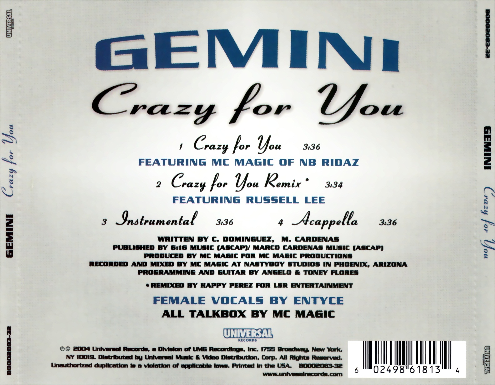 highest level of music Gemini Feat. MC Magic & Ntyce Crazy For You