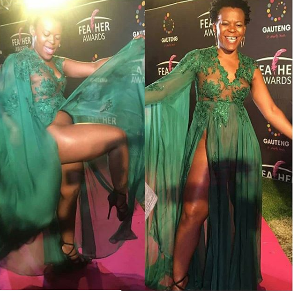 South African Socialite Zodwa Wabantu Raises Her Leg As