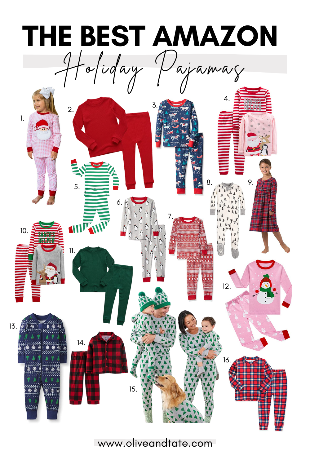 The Best Kid's Holiday Pajamas on Amazon - Olive and Tate