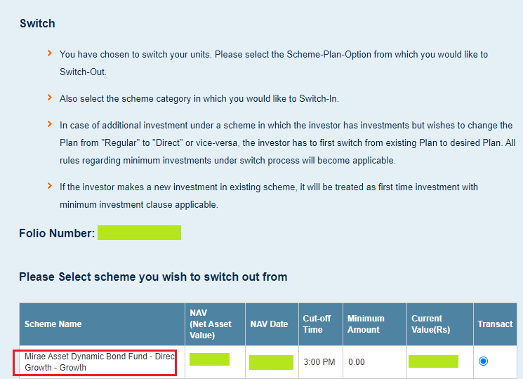 How To Online Switch Funds In Mirae Asset Mutual Fund FINANCE guru