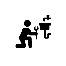 grafica plomero trabajando
