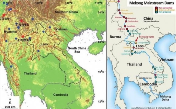 Thủy điện Luang Prabang trên vùng động đất Bắc Lào và thảm họa vỡ đập dây chuyền