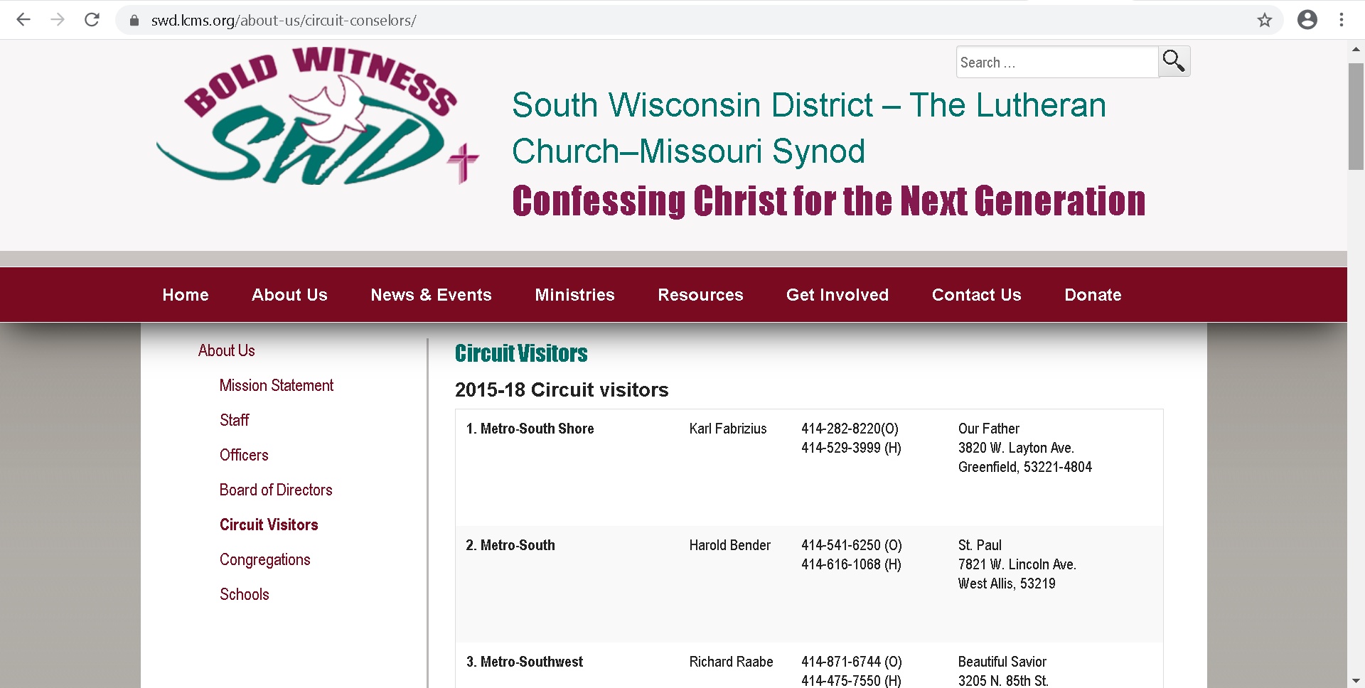 South Wisconsin District LCMS 2022