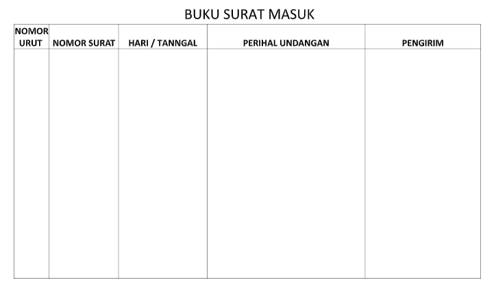 Contoh Format Buku Surat Masuk Tk Paud Administrasi Tk Paud