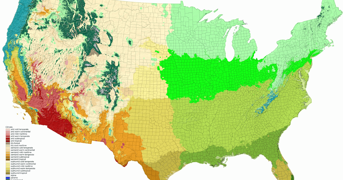 Detailed Climate Map Of The United States Vivid Maps