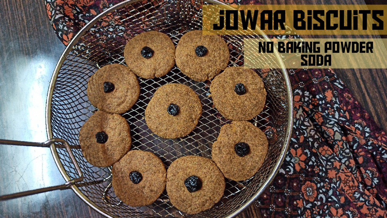 Jowar Flour Biscuits Recipe With Jaggery, No Baking Powder [Baking With Airfryer Gluten