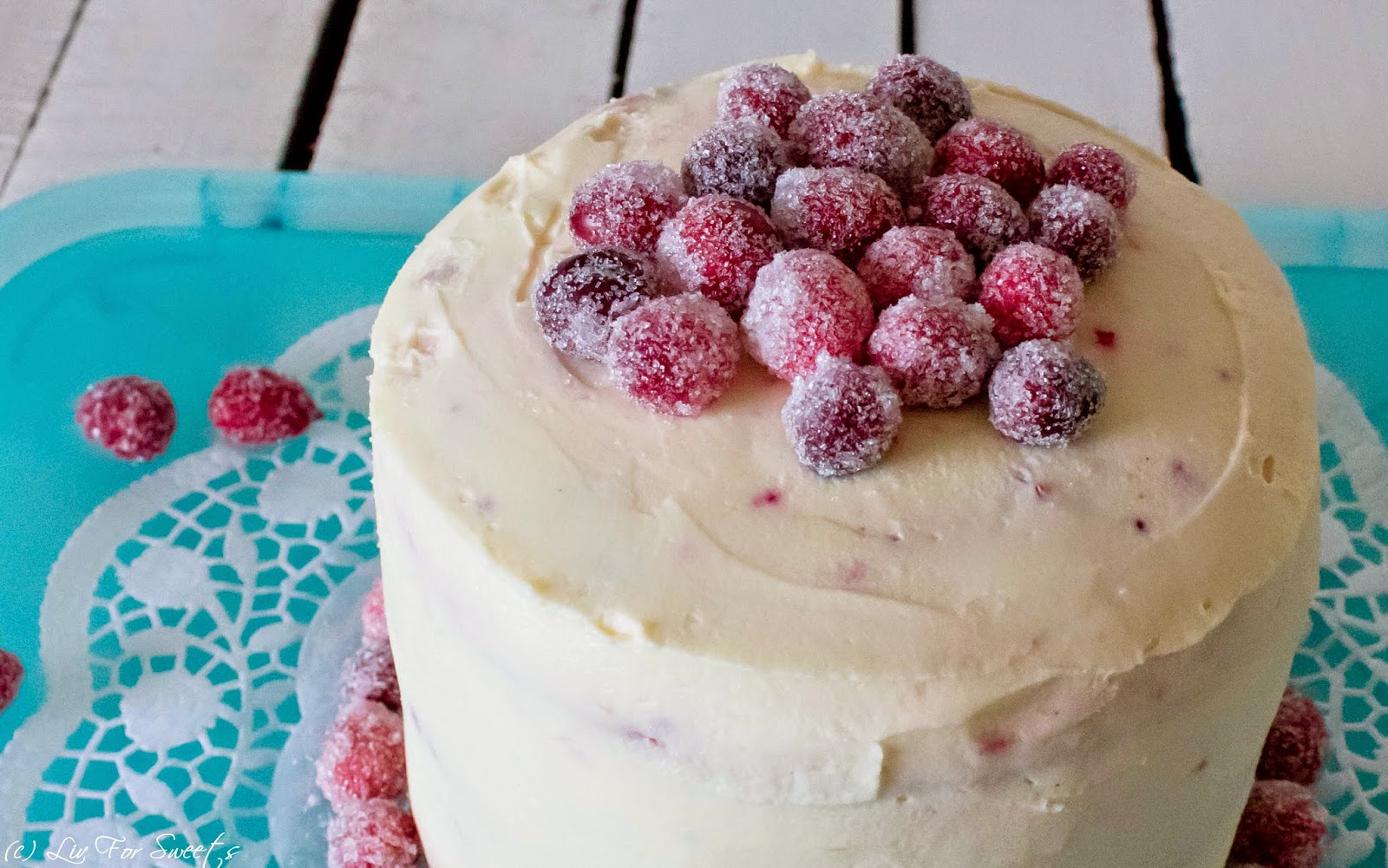 Liv For Sweets: Cranberry-Torte mit Zitronen-Frischkäse-Frosting