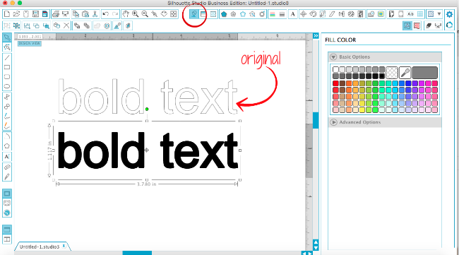 making text bold silhouette studio cameo tutorial beginners