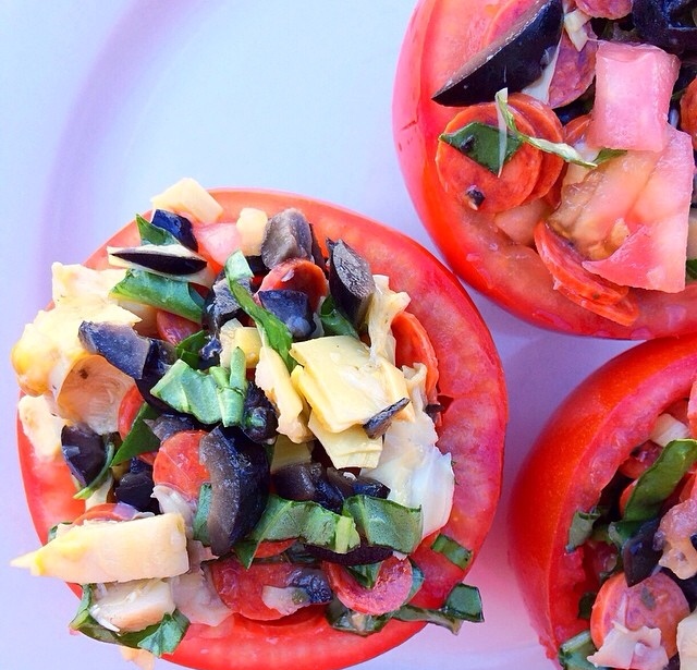 THE EAT YOUR HEART OUT DIET Whole30 Recipe // Antipasto Stuffed Tomatoes