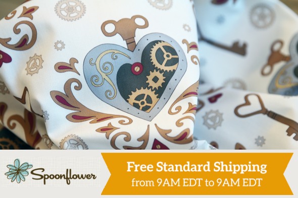 Spoonflower Free Shipping Day 17 March 2016 - Steampunk Valentine design by hazelfishercreations Spoonflower Free Shipping Day 17 March 2016 - Steampunk Valentine design by hazelfishercreations