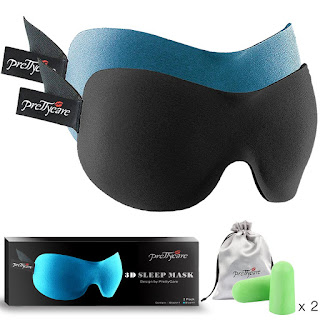 3D Sleep Mask (New Design by PrettyCare with 2 Pack)