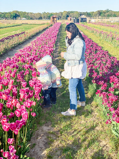 mommy and me, mama's boys, mother son, mother's love, spring 2020, mothering during crisis, mommy and me photos, tulips, stay home, coronavirus, latina mom, new york mom, long island mom