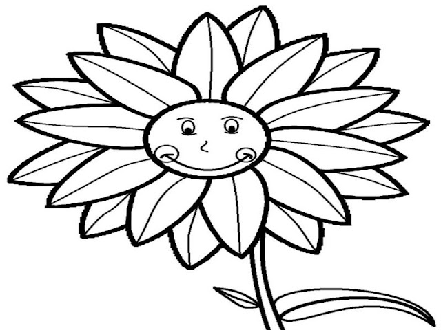 contoh gambar mewarnai bunga matahari