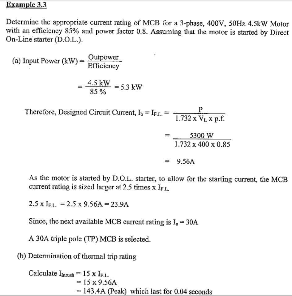 CIRCUIT BREAKER SIZING - PROFESSIONAL ELECTRICAL ENGINEER