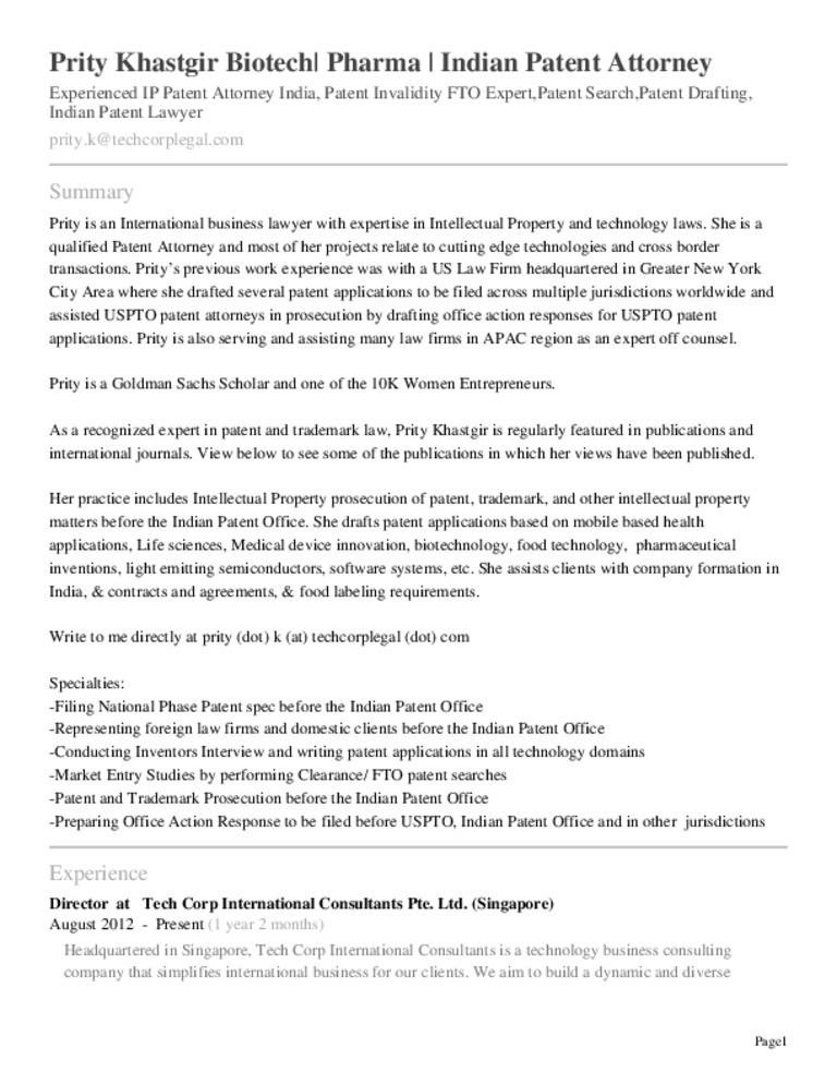 Chemical Patent Attorney Cover Letter Resume Letter