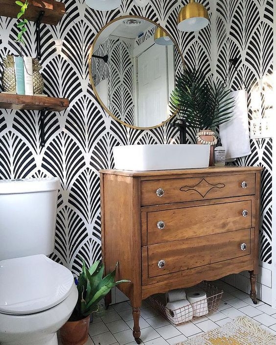 50 Unique Bathroom Wallpaper For Your Inspiration ARA HOME