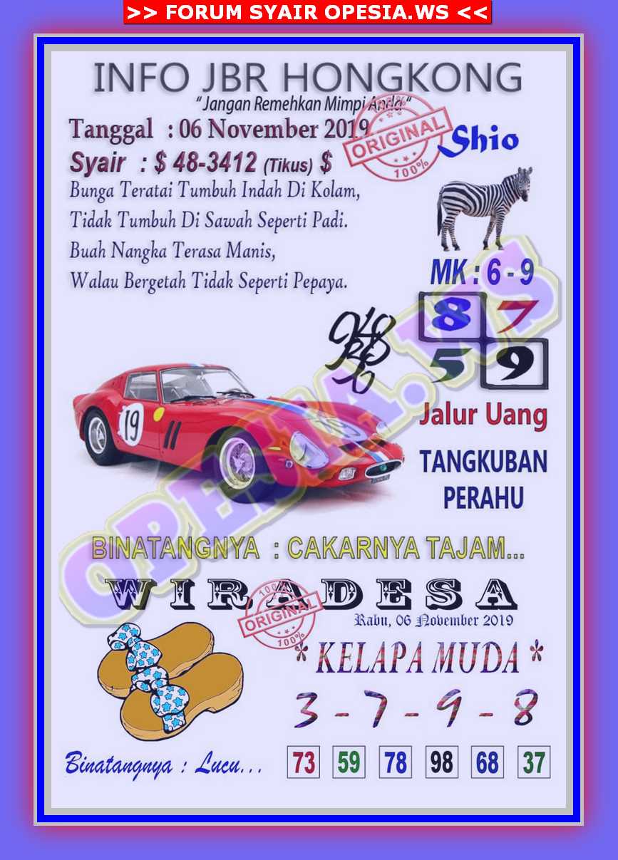 1 New Message Kode Syair Hongkong 6 November 2019 Forum Syair Togel Hongkong Singapura Sydney