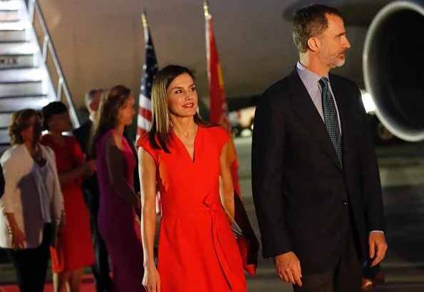 King Felipe and Queen Letizia are making a visit to United States of America between the dates of June 14-19. Letizia wore red dress